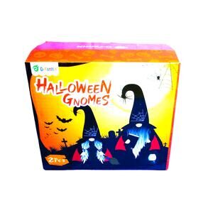 D-Fantix Halloween Plush Gnomes Black and Red 8 Inches High Tabletop Decoration